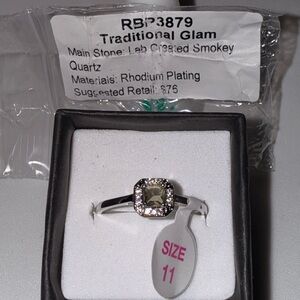 Smokey Quartz Silver Ring